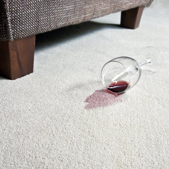 red wine stain on a carpet
