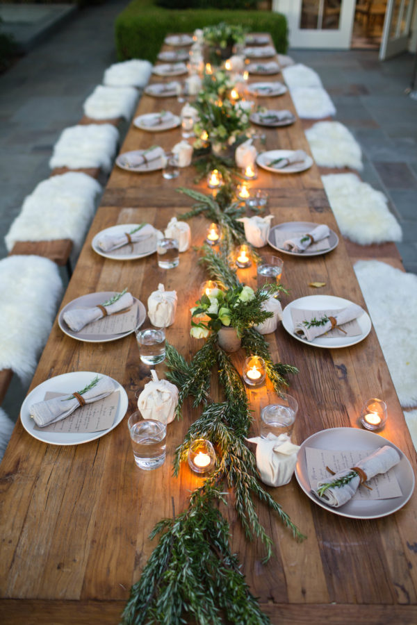 rosemary wedding dinner decor