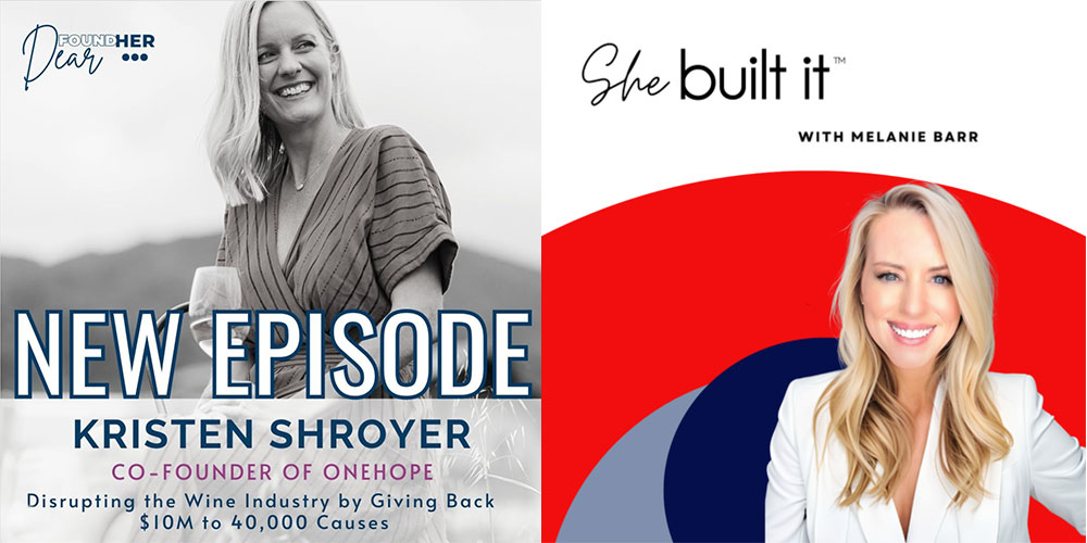 onehope wine Innovative Woman Founder on featured podcasts cover photos