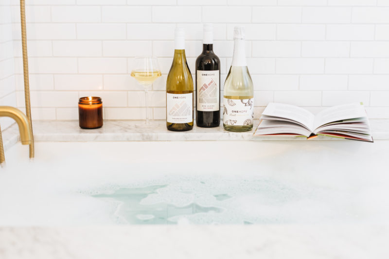 wine and bubble bath onehope