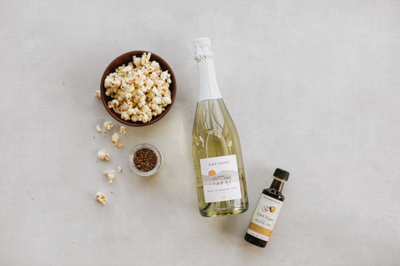Wine and popcorn pairings with ONEHOPE