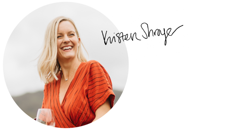 Kristen Shroyer, Chief Impact Officer at ONEHOPE Wine headshot and signature