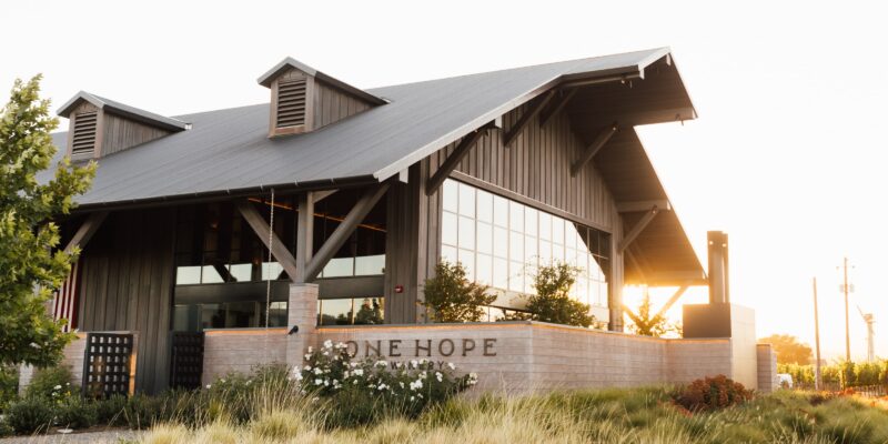 onehope estate napa valley winery during sunrise