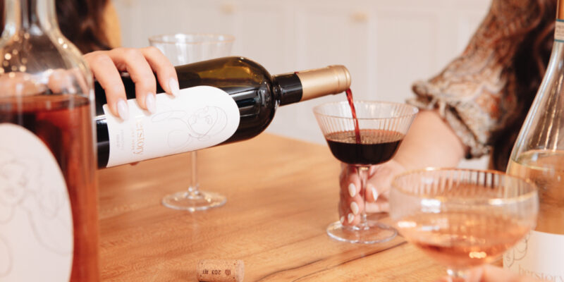 Pouring ONEHOPE Primitivo for Women’s History Month Wine Pairings with Macadamia Ricotta Vegetable Lasagna